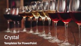  Presentation with wine - PPT layouts with prestige - many glasses of different wine background and a tawny brown colored foreground