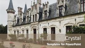  Presentation with gothic castle - PPT theme with prestigious-new-gothic-castle background and a coral colored foreground