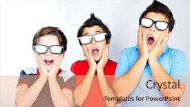  Presentation with teens - Audience pleasing slides consisting of preteen boys having fun wearing backdrop and a coral colored foreground