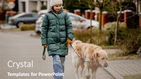  Presentation with walking together - Slides having preteen-child-girl-walking background and a gray colored foreground