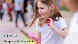  Presentation with india festival - PPT theme enhanced with preteen-girl-in-indian-traditional background and a soft green colored foreground