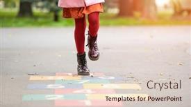  Presentation with red - Presentation theme having preteen-girl-kid-wearing-red background and a lemonade colored foreground