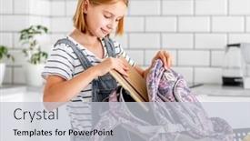  Presentation with backpack - Slides featuring preteen-girl-preparing-backpack background and a light gray colored foreground
