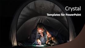  Presentation with girls night - Slides with preteen-girls-laying background and a black colored foreground