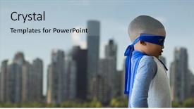  Presentation with superhero - Audience pleasing slides consisting of pretender - father and son pretending backdrop and a light blue colored foreground