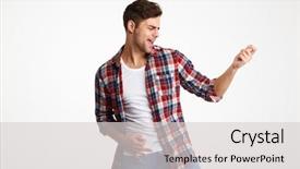  Presentation with joyful - Cool new presentation design with pretender - portrait of a joyful young backdrop and a light gray colored foreground