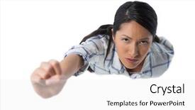  Presentation with woman outlaw - Cool new presentation design with pretending to be a superwoman backdrop and a white colored foreground
