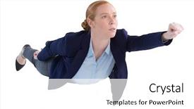  Presentation with white - Slides consisting of pretending to be a superwoman background and a white colored foreground