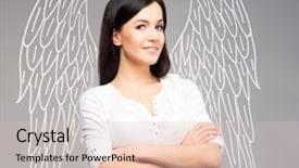  Presentation with angel wings - PPT layouts with pretending to be an angel background and a lemonade colored foreground