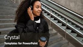  Presentation with coffee music - PPT theme consisting of pretty-african-girl-wearing-black background and a tawny brown colored foreground