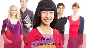  Presentation with diversity - PPT theme having pretty asian girl student background and a  colored foreground