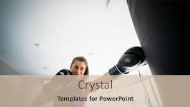  Presentation with kickboxing - Presentation theme consisting of pretty-attractive-woman-kickboxing background and a soft green colored foreground