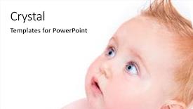  Presentation with baby bath - Beautiful slides featuring portrait of woman attending work meeting backdrop and a mint green colored foreground