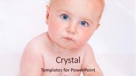  Presentation with baby bath - Presentation theme consisting of pretty baby is taking a bath with a foam background and a lemonade colored foreground