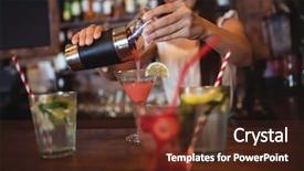  Presentation with bartender - Slide set with pretty bartender pouring a cocktail background and a tawny brown colored foreground