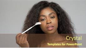  Presentation with black female - PPT theme featuring pretty-black-female-looking background and a tawny brown colored foreground