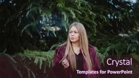  Presentation with smoking - Slides having pretty blond girl with long hair smoking in the park background and a tawny brown colored foreground