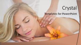  Presentation with health - Cool new presentation design with head shoulders - pretty blonde enjoying a massage backdrop and a lemonade colored foreground