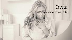  Presentation with breathing - Slide set featuring pretty blonde getting affliction breathing at home in the living room background and a lemonade colored foreground