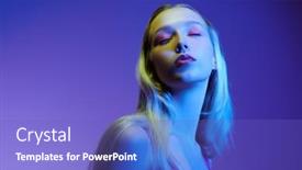  Presentation with cosmetics beauty - Slide set enhanced with pretty-blonde-girl-model background and a violet colored foreground