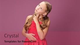  Presentation with pretty girl - Presentation theme consisting of pretty-blonde-girl-with-pigtails background and a red colored foreground