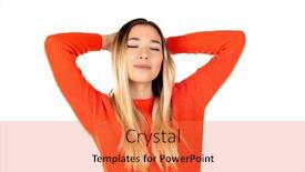  Presentation with red - Beautiful presentation featuring pretty-blonde-woman-with-red backdrop and a coral colored foreground