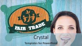  Presentation with candy cane - Cool new PPT theme with pretty brunette eating chocolate candy backdrop and a  colored foreground