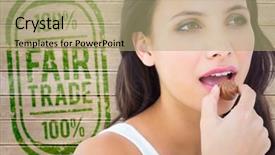  Presentation with candy cane - PPT layouts enhanced with pretty brunette eating chocolate candy background and a mint green colored foreground