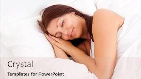  Presentation with linen - Slides consisting of sleep dream - pretty brunette girl sleeping background and a lemonade colored foreground