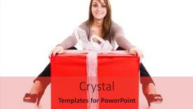  Presentation with anniversary - Audience pleasing slide deck consisting of pretty-brunette-woman-sitting backdrop and a red colored foreground