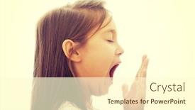  Presentation with pretty girl - Cool new PPT layouts with pretty brunette young girl yawning backdrop and a cream colored foreground