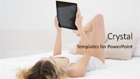  Presentation with keep calm airport - Cool new slide set with pretty calm blonde lying on bed holding tablet in bright bedroom backdrop and a lemonade colored foreground