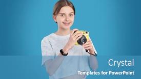  Presentation with pretty girl - PPT theme consisting of pretty-casual-teenage-girl background and a teal colored foreground