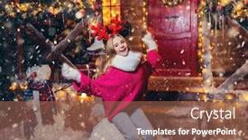  Presentation with miracles - Amazing slide deck having pretty-child-girl-is-sitting backdrop and a tawny brown colored foreground