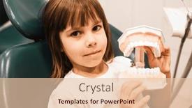  Presentation with dental child - PPT layouts consisting of pretty-child-girl background and a lemonade colored foreground