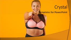  Presentation with sportive cycling - Amazing presentation theme having pretty chubby woman in sportive backdrop and a gold colored foreground