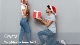  Presentation with christmas girl - PPT layouts with pretty couple christmas gift girl background and a  colored foreground
