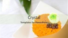  Presentation with orange biscuit - Beautiful theme featuring pretty-cupcake-with-orange-icing backdrop and a mint green colored foreground