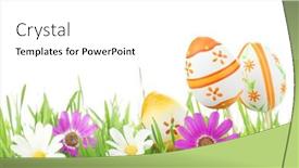  Presentation with daisy - Audience pleasing PPT theme consisting of pretty-easter-eggs-with-daisy backdrop and a white colored foreground