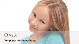  Presentation with pretty girl - Presentation theme enhanced with pretty-eight-year-old-girl background and a lemonade colored foreground