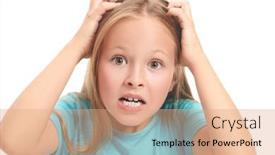  Presentation with pretty girl - Beautiful presentation featuring pretty-eight-year-old-girl backdrop and a coral colored foreground