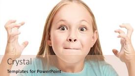  Presentation with pretty girl - PPT theme enhanced with pretty-eight-year-old-girl background and a coral colored foreground