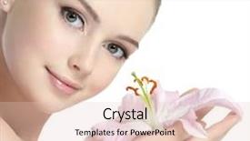  Presentation with lily flower - Audience pleasing theme consisting of pretty face of beautiful young backdrop and a lemonade colored foreground