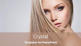  Presentation with long hair - Colorful theme enhanced with pretty-face-of-young-woman backdrop and a coral colored foreground