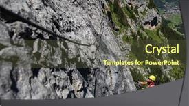  Presentation with rock climbing - Slides having climbers - pretty female climber background and a gray colored foreground