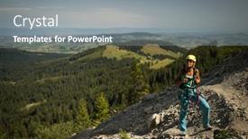  Presentation with rock climbing - Slides with pretty-female-climber background and a gray colored foreground