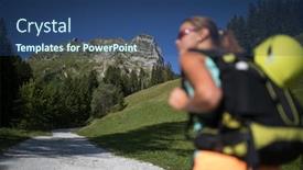  Presentation with rock climbing - Cool new PPT layouts with pretty-female-climber backdrop and a ocean colored foreground