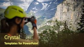  Presentation with rock climbing - Theme featuring pretty-female-climber background and a tawny brown colored foreground