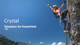 Presentation with alps - Amazing slide deck having pretty-female-climber backdrop and a teal colored foreground