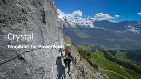  Presentation with climbing - Beautiful PPT theme featuring pretty-female-climber backdrop and a gray colored foreground